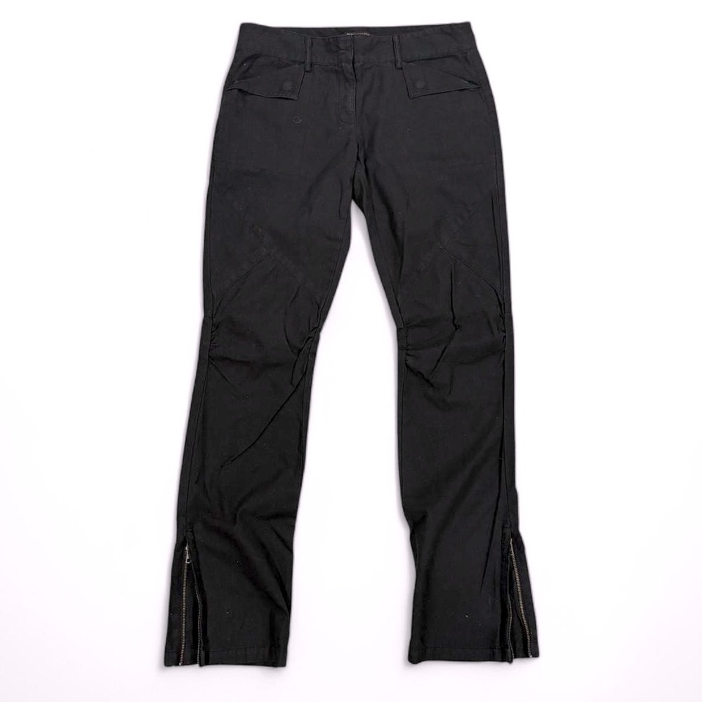 BCBGMaxAzria Black Boot Cut Pants with Leg Zips